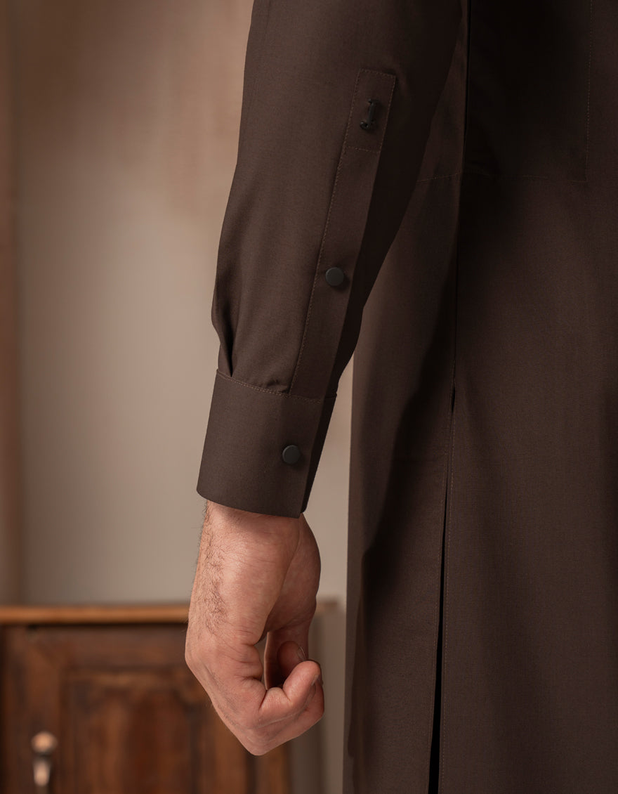 Blended Dark Brown Shalwar Kameez - J. Junaid Jamshed