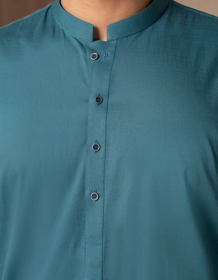 Cotton Blue Kurta - J. Junaid Jamshed