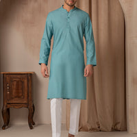 Blended Green Kurta - J. Junaid Jamshed