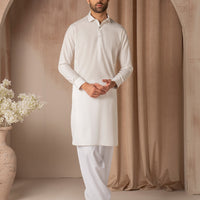 Blended White Shalwar Kameez - J. Junaid Jamshed