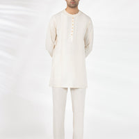 Cotton Cream Kurta - J. Junaid Jamshed