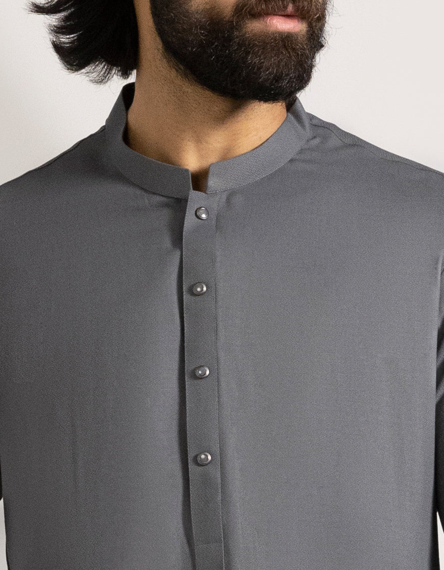 Blended Grey Shalwar Kameez - J. Junaid Jamshed