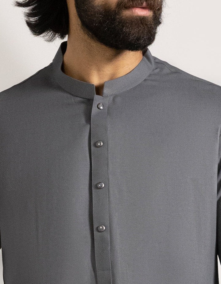 Blended Grey Shalwar Kameez - J. Junaid Jamshed