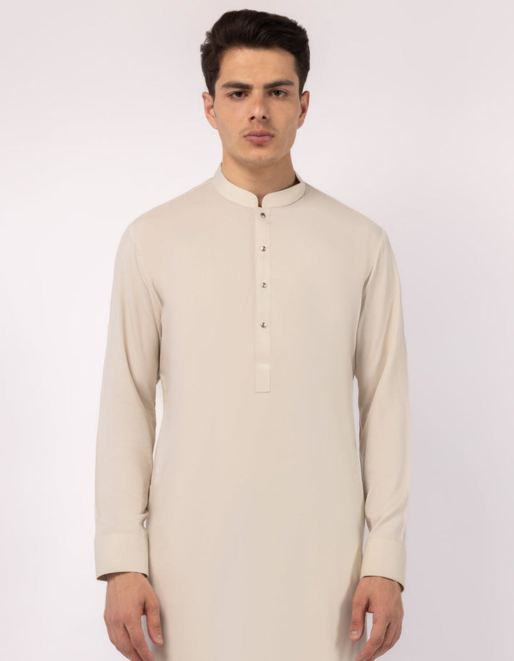 Blended Cream Kurta Trouser - J. Junaid Jamshed