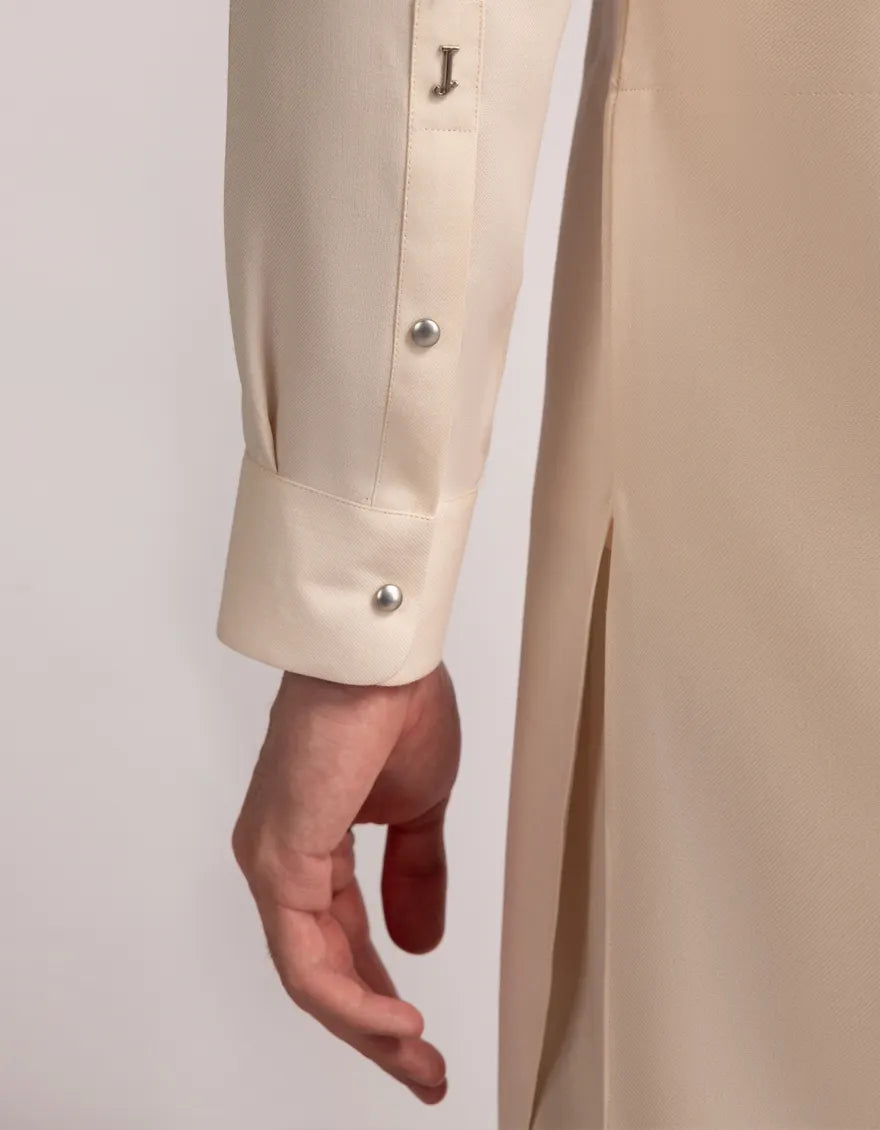 Blended Cream Shalwar Kameez - J. Junaid Jamshed