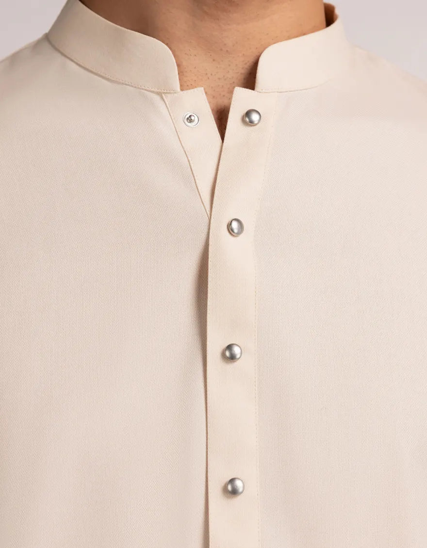 Blended Cream Shalwar Kameez - J. Junaid Jamshed