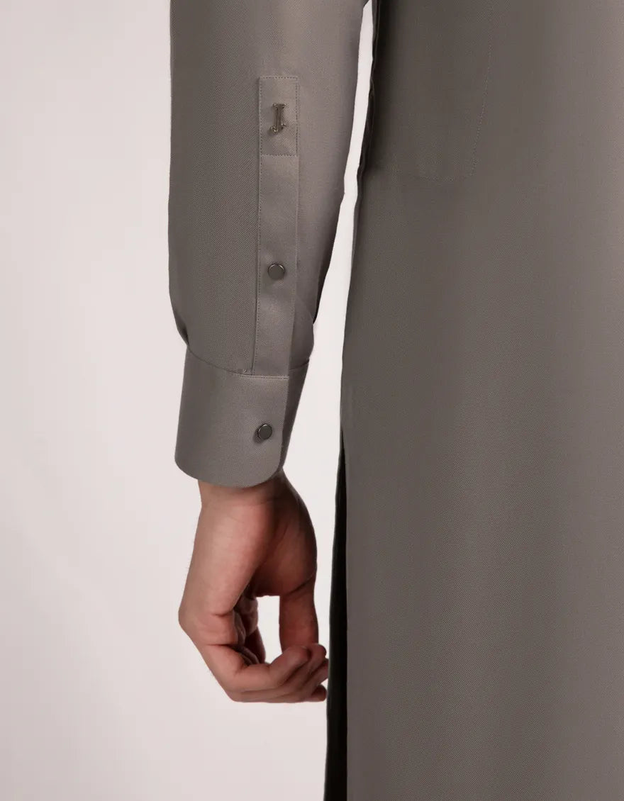 Blended Steel Grey Shalwar Kameez  - J. Junaid Jamshed