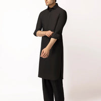 Blended Black Shalwar Kameez  - J. Junaid Jamshed