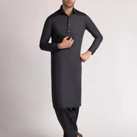 Cotton Deep Grey Shalwar Kameez - J. Junaid Jamshed