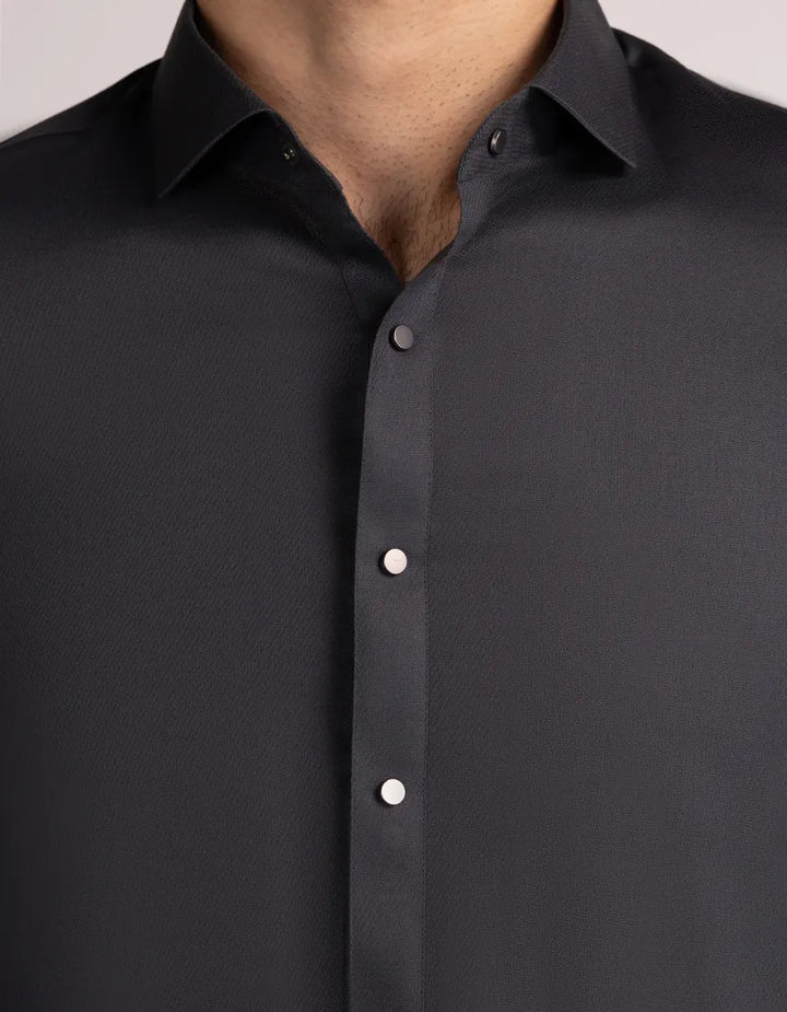 Cotton Deep Grey Shalwar Kameez - J. Junaid Jamshed