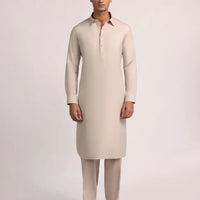 Blended Fawn Shalwar Kameez - J. Junaid Jamshed
