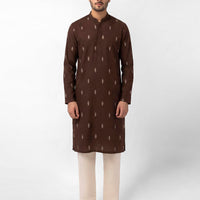 Cotton Brown Kurta - J. Junaid Jamshed