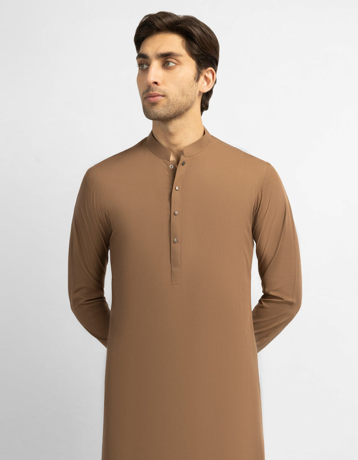 Blended Brown Kurta Trouser - J. Junaid Jamshed
