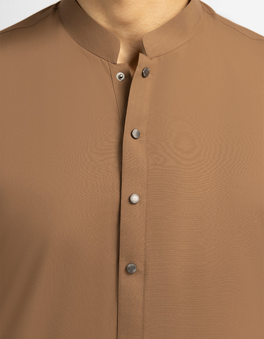 Blended Brown Kurta Trouser - J. Junaid Jamshed