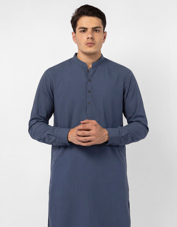 Blended Blue Kurta Trouser - J. Junaid Jamshed
