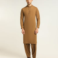 Blended Brown Shalwar Kameez - J. Junaid Jamshed