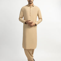 Blended Beige Shalwar Kameez - J. Junaid Jamshed