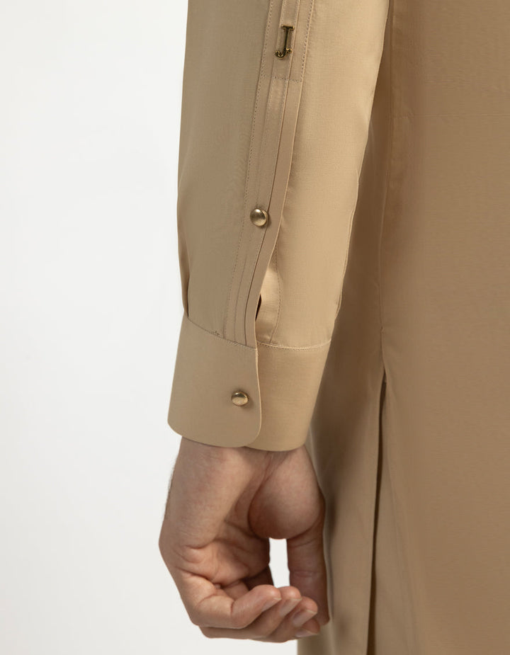 Blended Beige Shalwar Kameez - J. Junaid Jamshed