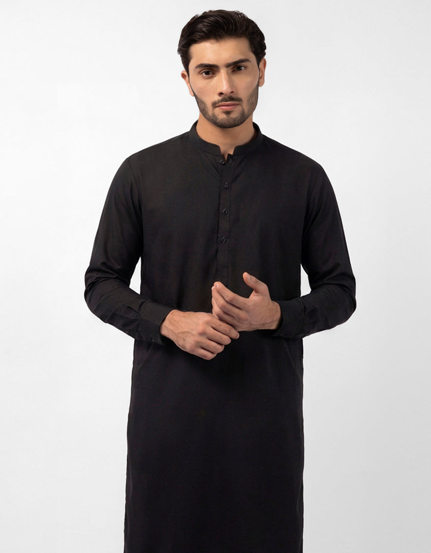 Cotton Black Kurta Trouser - J. Junaid Jamshed