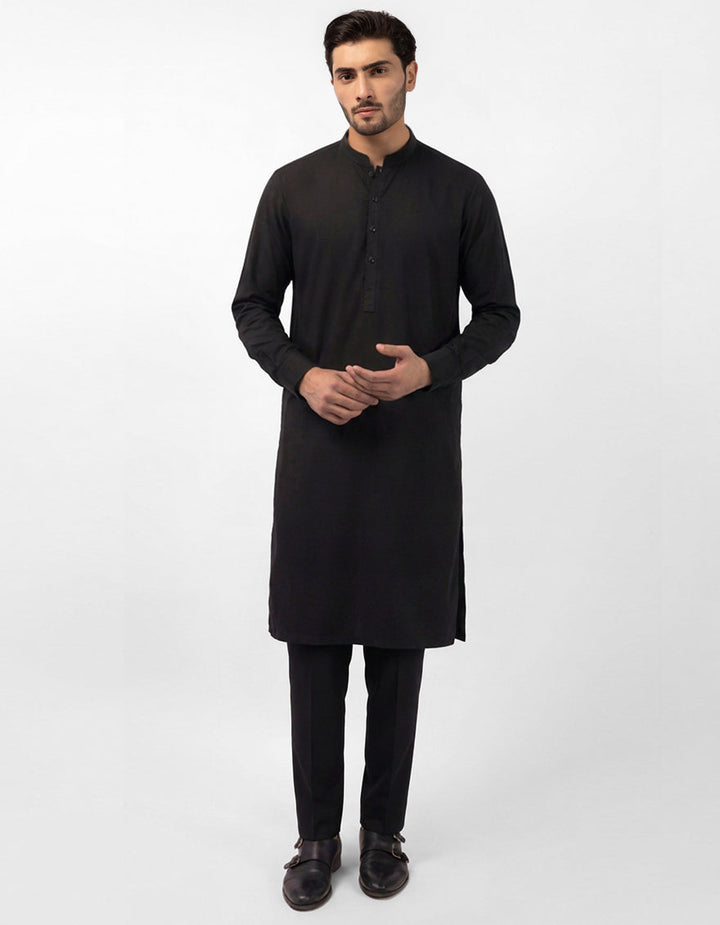 Cotton Black Kurta Trouser - J. Junaid Jamshed