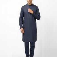 Cotton Dark Blue Kurta Trouser - J. Junaid Jamshed