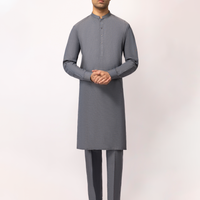 Cotton Denim Grey Unstitched Suit - J. Junaid Jamshed