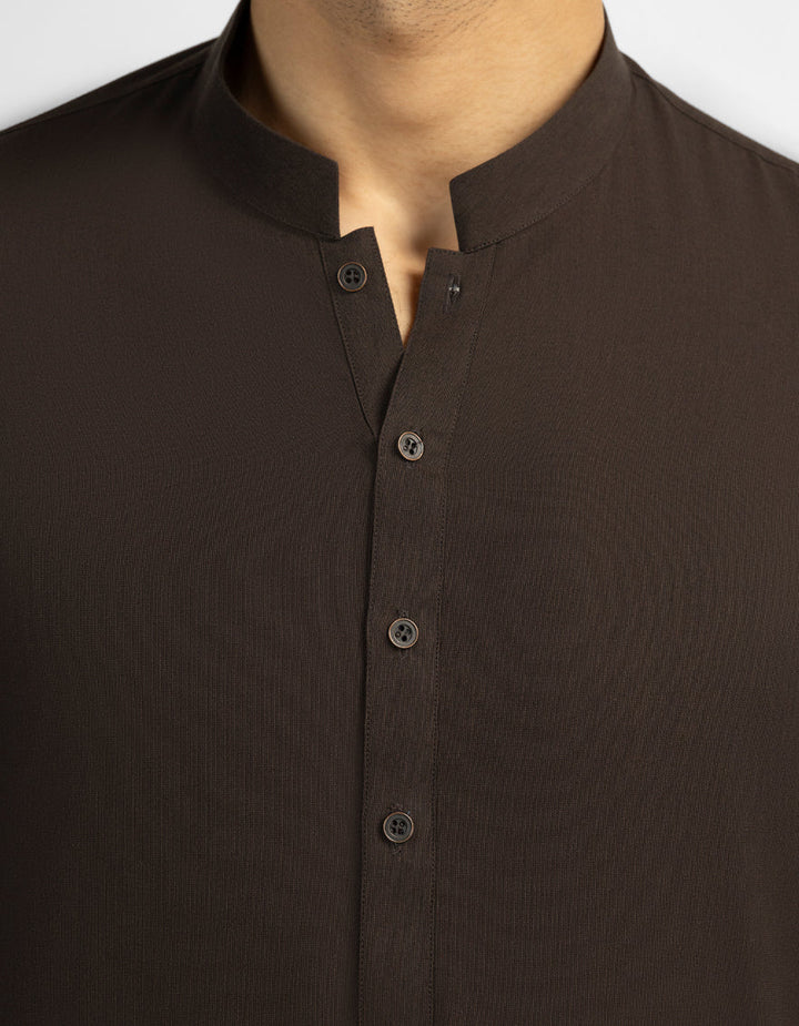 Blended Brown Kurta Trouser - J. Junaid Jamshed