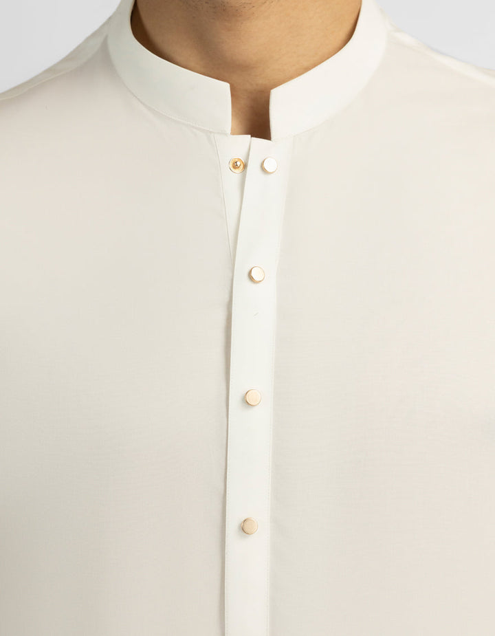 Cotton Off White Shalwar Kameez - J. Junaid Jamshed