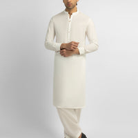 Cotton Off White Shalwar Kameez - J. Junaid Jamshed