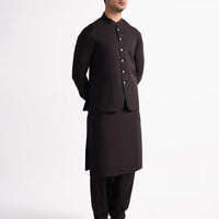 Blended Dark Brown Shalwar Kameez - J. Junaid Jamshed