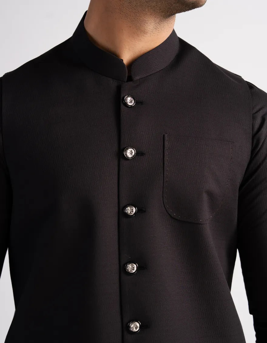 Blended Dark Brown Shalwar Kameez - J. Junaid Jamshed