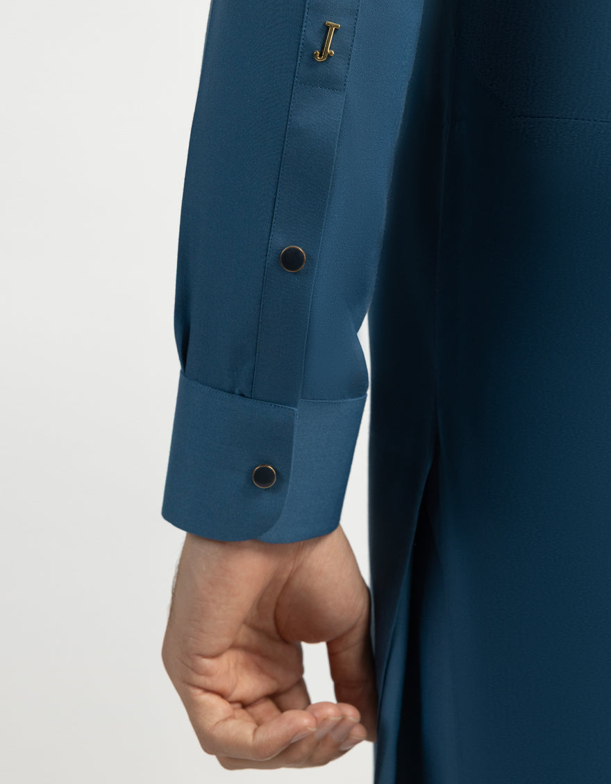 Blended Teal Blue Shalwar Kameez - J. Junaid Jamshed