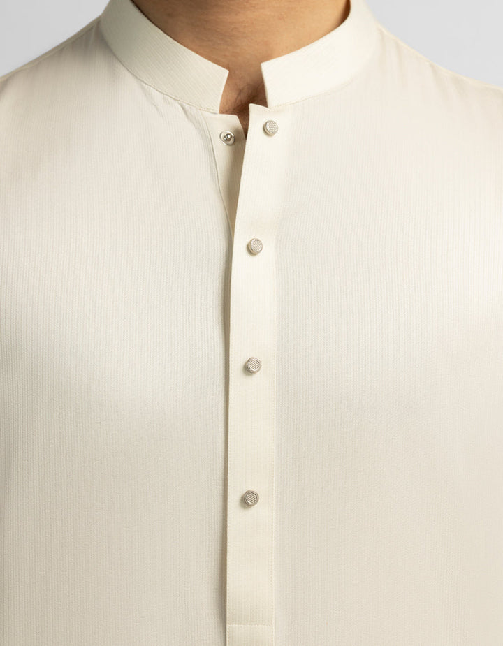 Blended Cream Shalwar Kameez - J. Junaid Jamshed