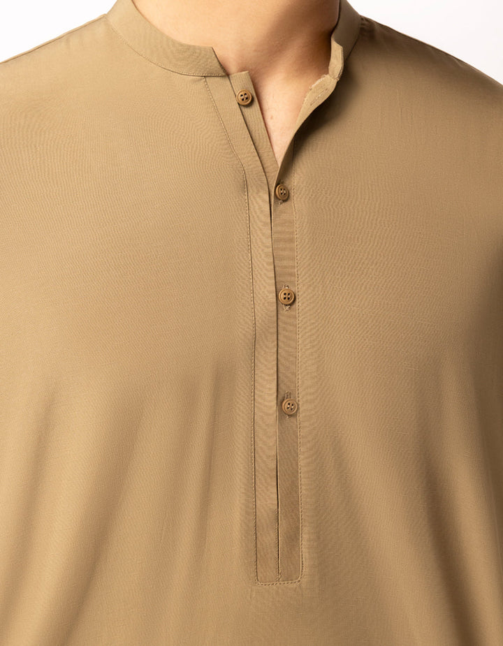 Blended Brown Short Kurta Trouser - J. Junaid Jamshed
