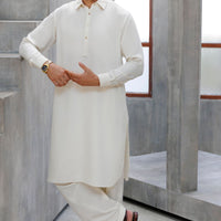 Blended Cream Shalwar Kameez - Wasim Akram by Almirah