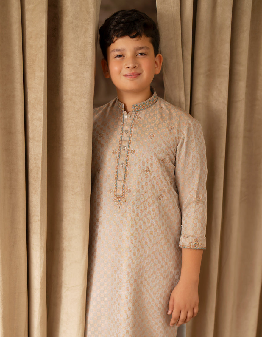 Polyester Silver Special Kurta - J. Junaid Jamshed