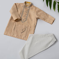 Polyester Peach Shalwar Kameez- J. Junaid Jamshed