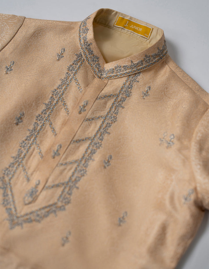 Polyester Peach Shalwar Kameez- J. Junaid Jamshed