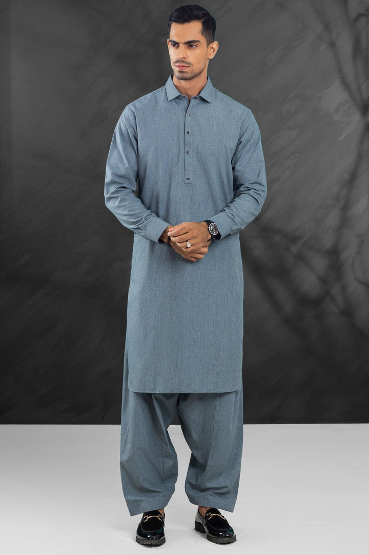 Blended Grey Shalwar Kameez - Wasim Akram by Almirah