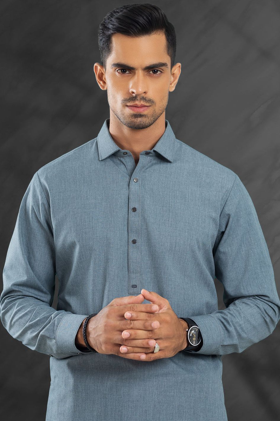 Blended Grey Shalwar Kameez - Wasim Akram by Almirah