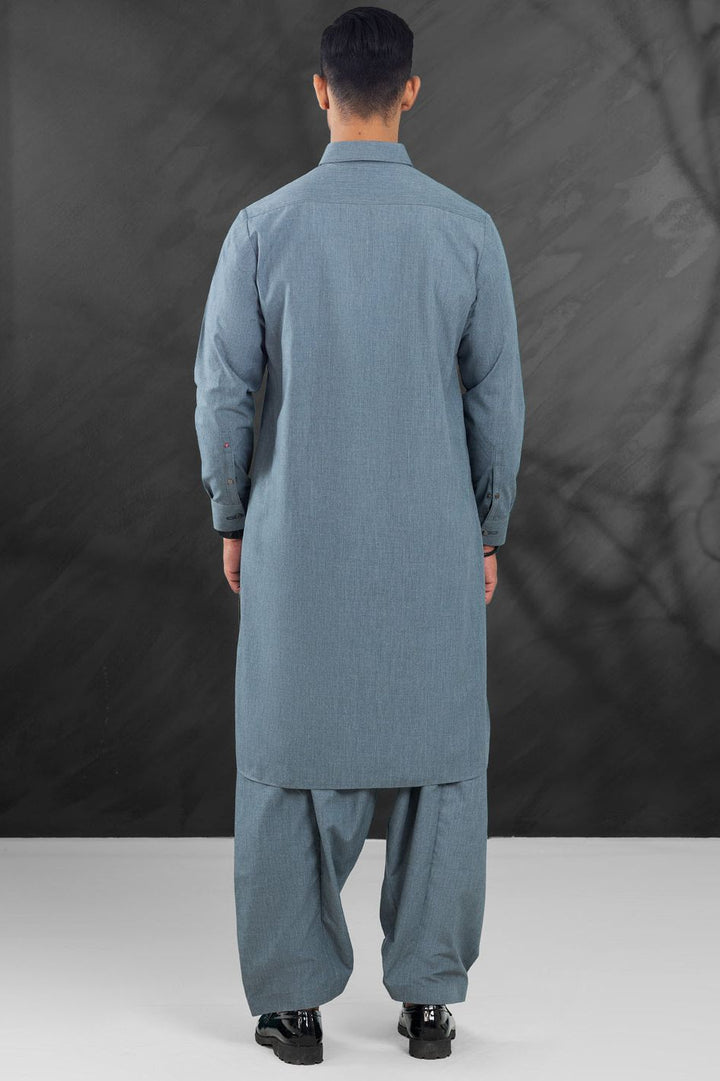 Blended Grey Shalwar Kameez - Wasim Akram by Almirah