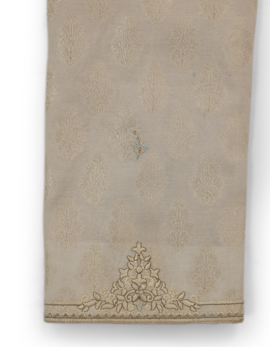 Polyester Cream Special Kurta - J. Junaid Jamshed