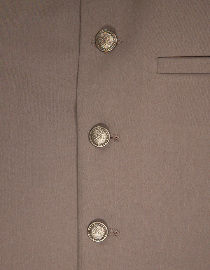 Blended Stone Grey Waist Coat - J. Junaid Jamshed