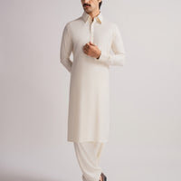 Blended Off White Shalwar Kameez - J. Junaid Jamshed
