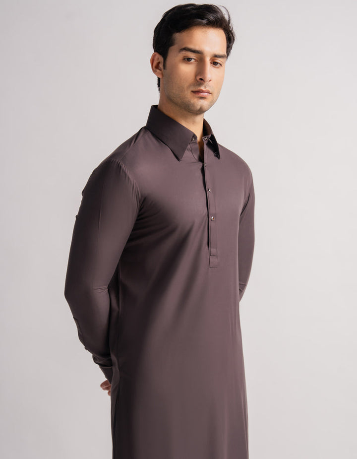 Blended Brown Shalwar Kameez - J. Junaid Jamshed