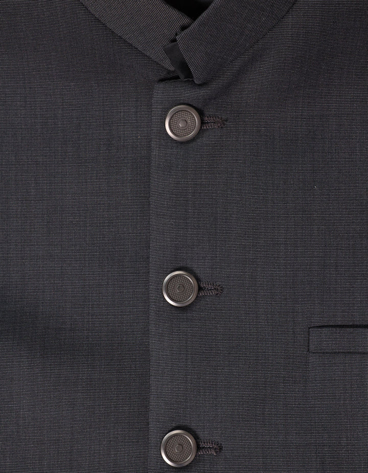 Blended Dark Grey Waist Coat - J. Junaid Jamshed