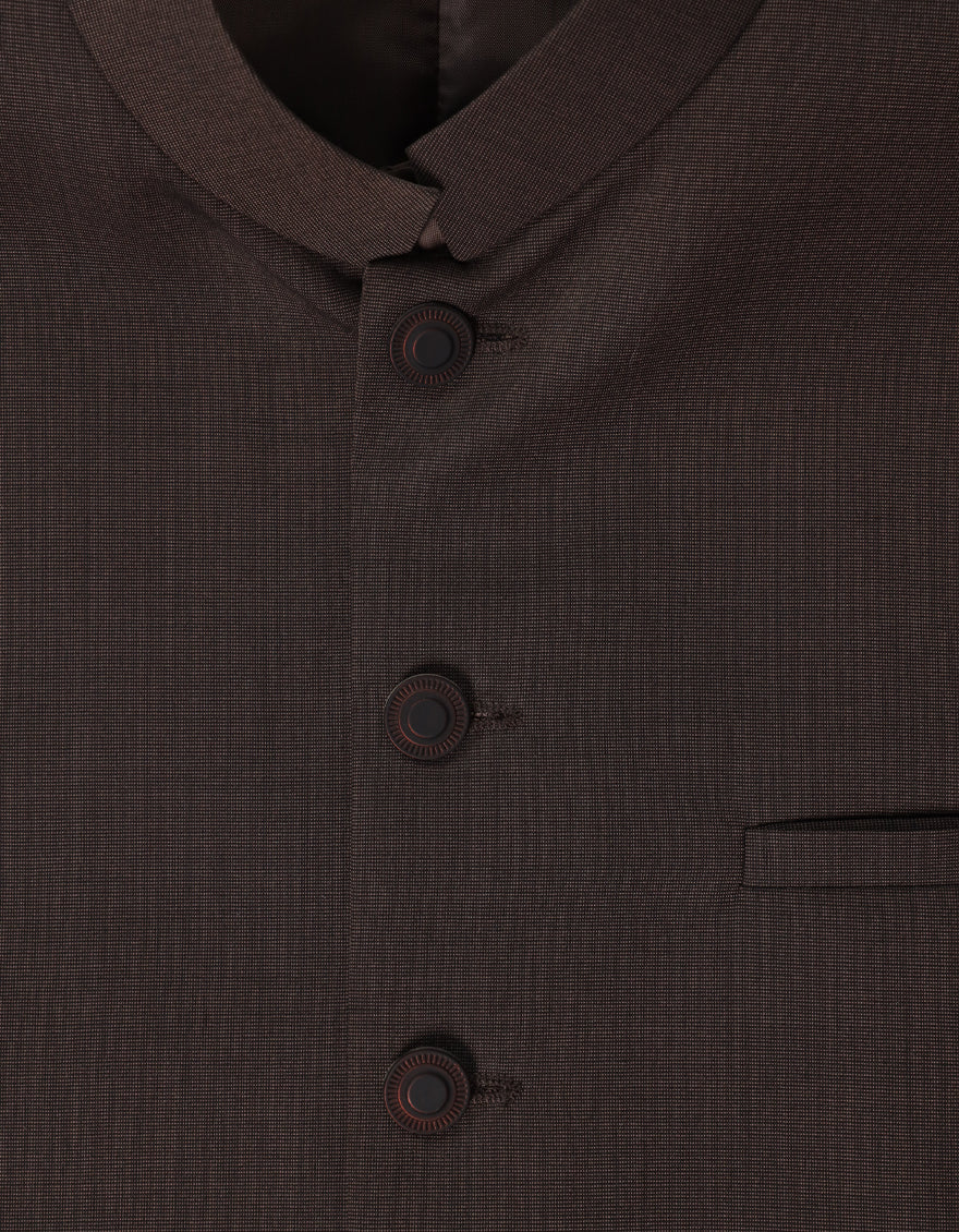 Blended Brown Waist Coat - J. Junaid Jamshed