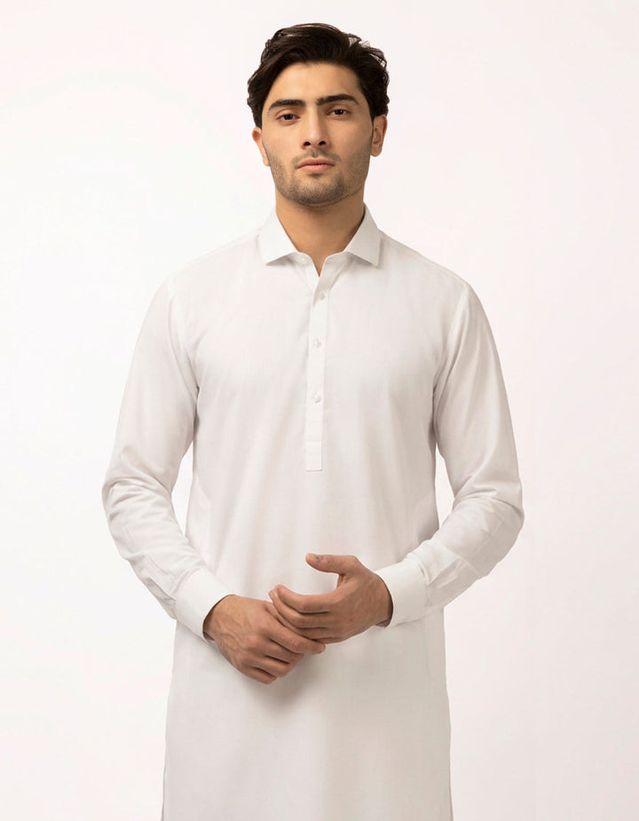 Blended White Kurta Trouser - J. Junaid Jamshed