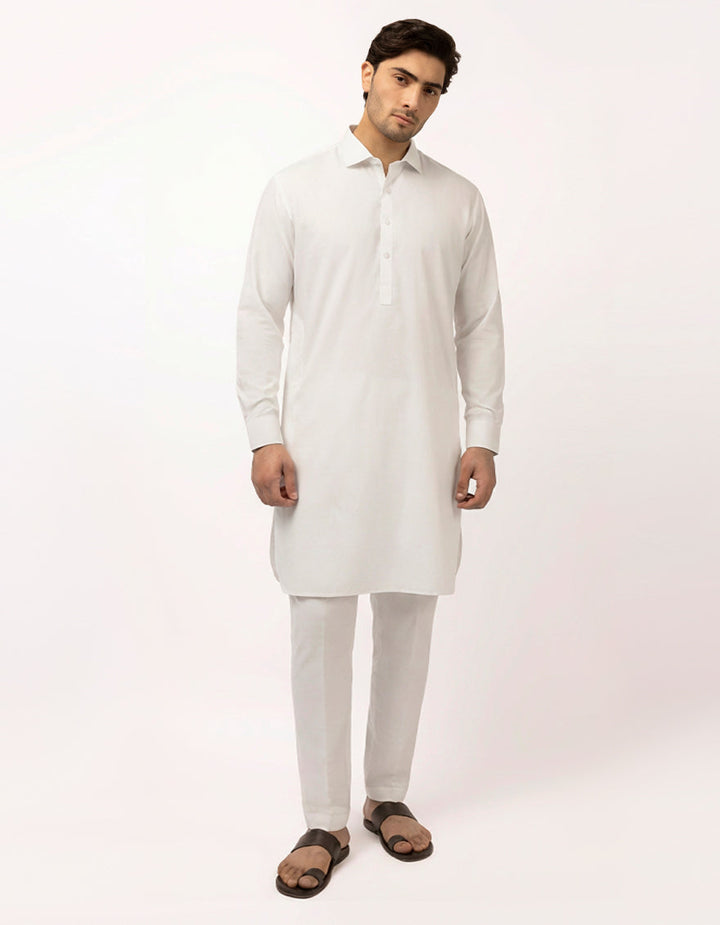 Blended White Kurta Trouser - J. Junaid Jamshed