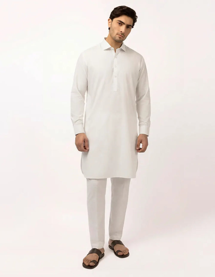 Polyester White Kurta Trouser - J. Junaid Jamshed